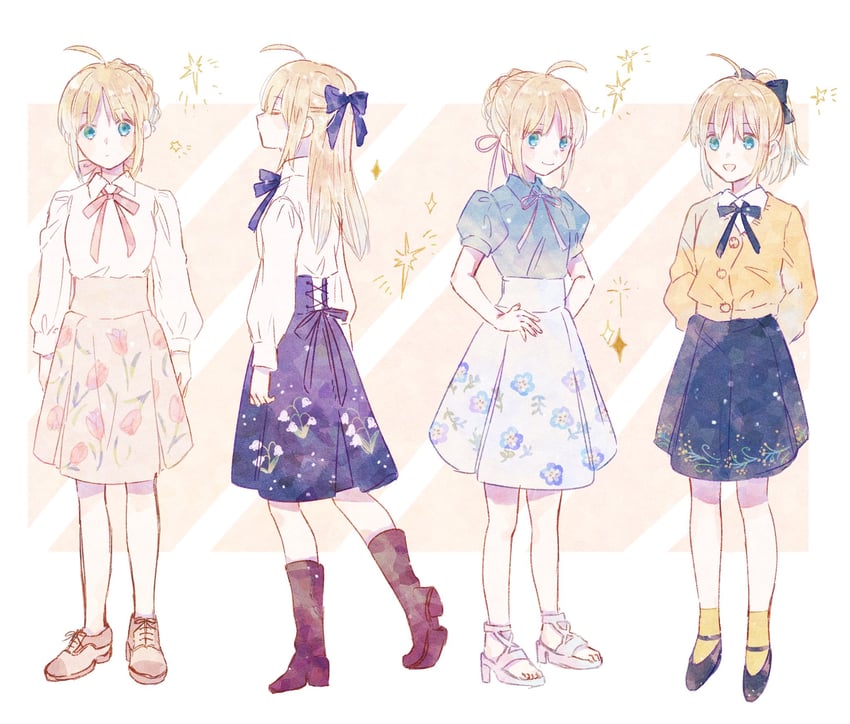artoria pendragon and saber (fate and 1 more) drawn by machi_(uqyjee)