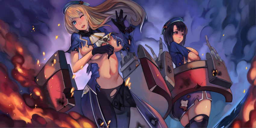 atago and takao (kantai collection) drawn by dr.wolf