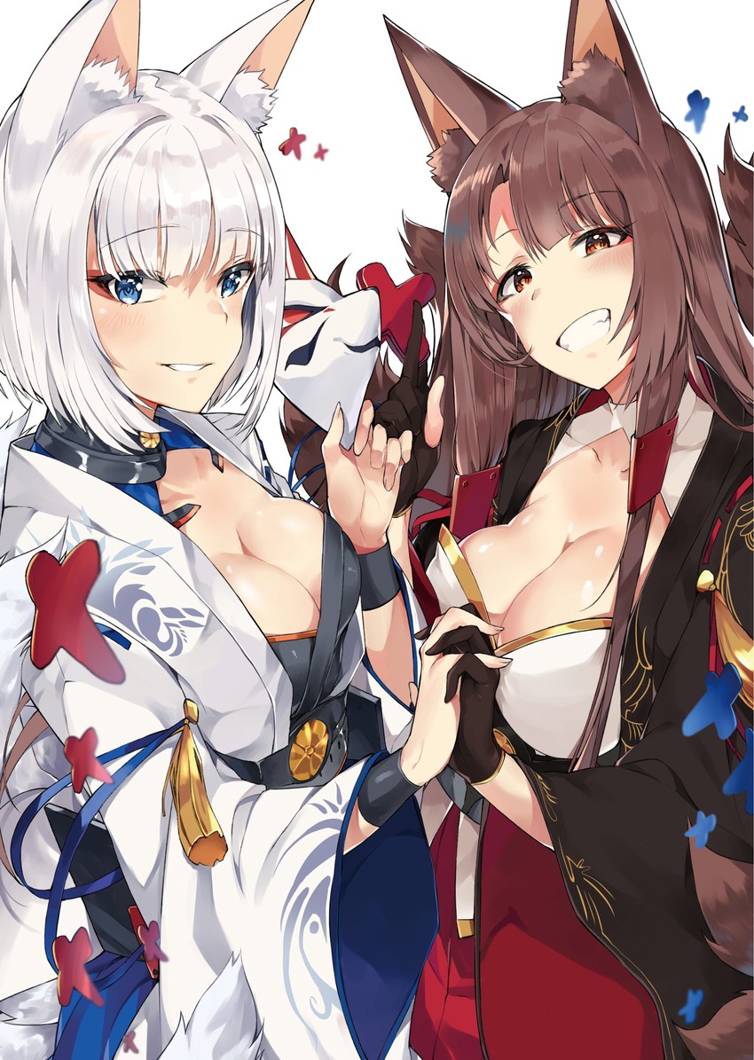kaga and akagi (azur lane) drawn by tuxedo_de_cat