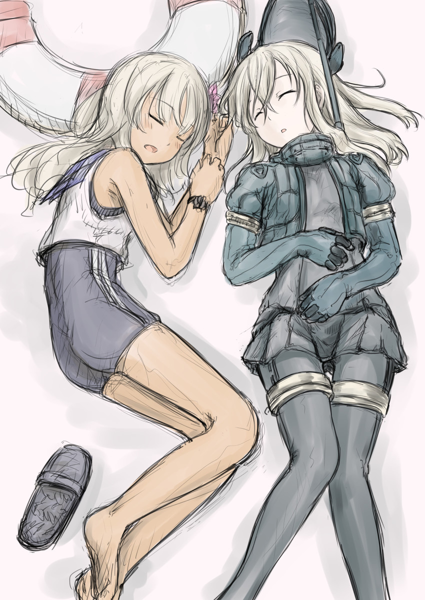 ro-500 and u-511 (kantai collection) drawn by sun_(pixiv3889268)