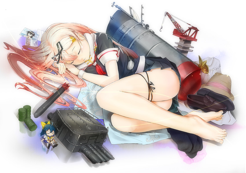 shigure, yuudachi, shigure kai ni, yuudachi kai ni, fairy, and 1 more (kantai collection) drawn by aqua_sau
