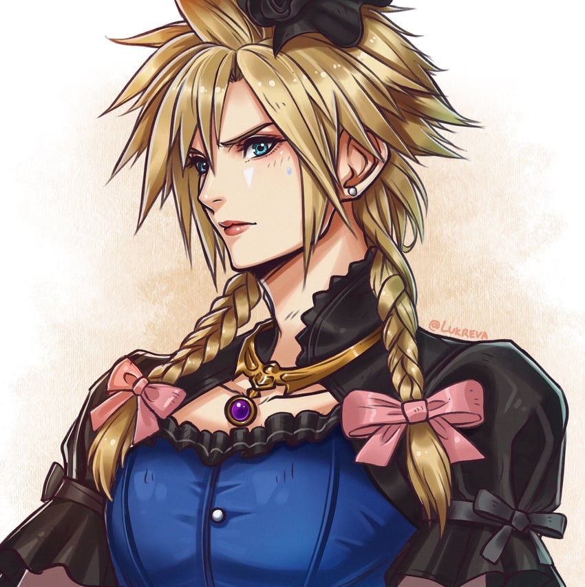 cloud strife (final fantasy and 2 more) drawn by lukrevadraws