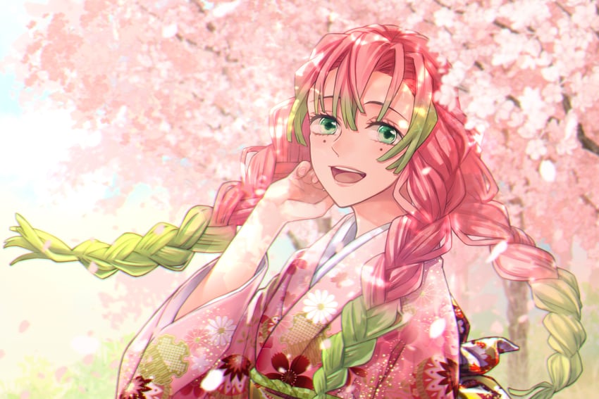 kanroji mitsuri (kimetsu no yaiba) drawn by twilightend