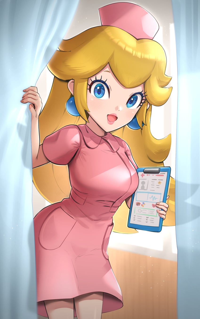 princess peach and nurse peach (mario and 1 more) drawn by gonzarez