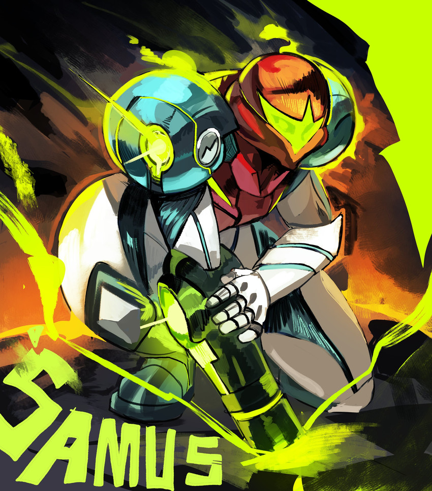 samus aran (metroid and 1 more) drawn by luny