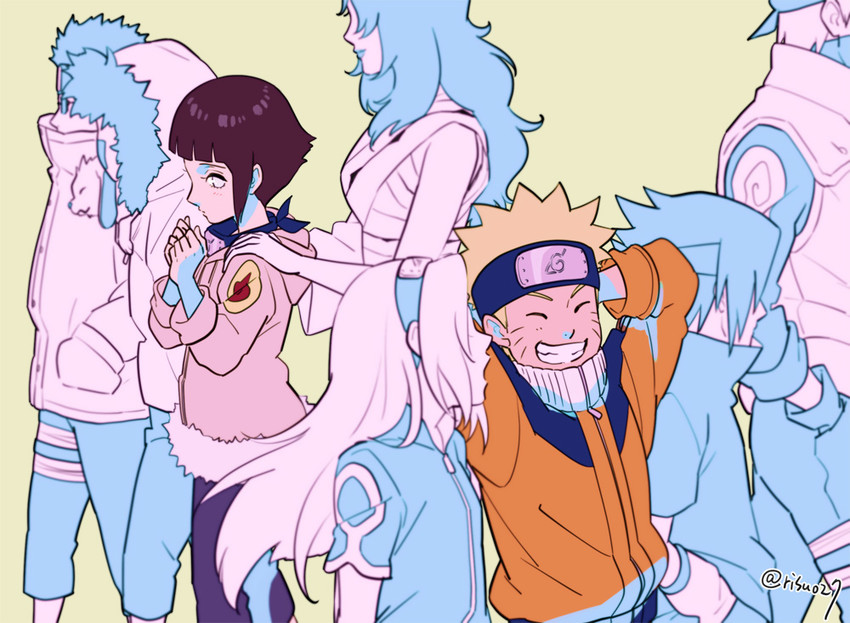 haruno sakura, uzumaki naruto, hyuuga hinata, uchiha sasuke, hatake kakashi, and 4 more (naruto) drawn by risuo