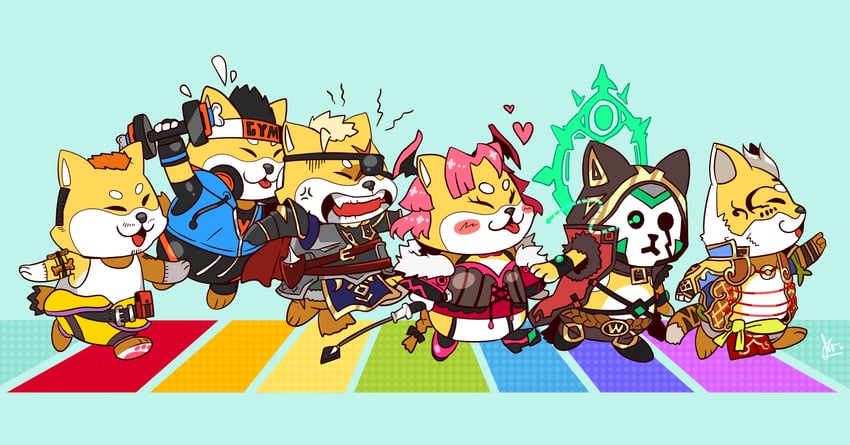 lin hu, rand, markus, lee, carter, and 1 more (gyee) drawn by duckpasta_flo