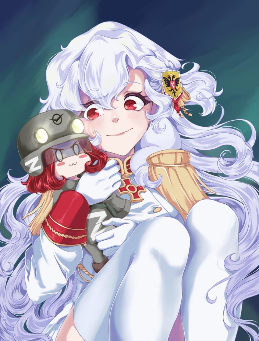 alpha and buhanka-chan (original) drawn by findoworld