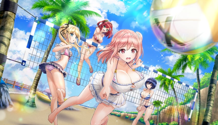 marie rose, honoka, sakimiya iruka, and tojou michiru (dead or alive and 2 more) drawn by ootomo_takuji