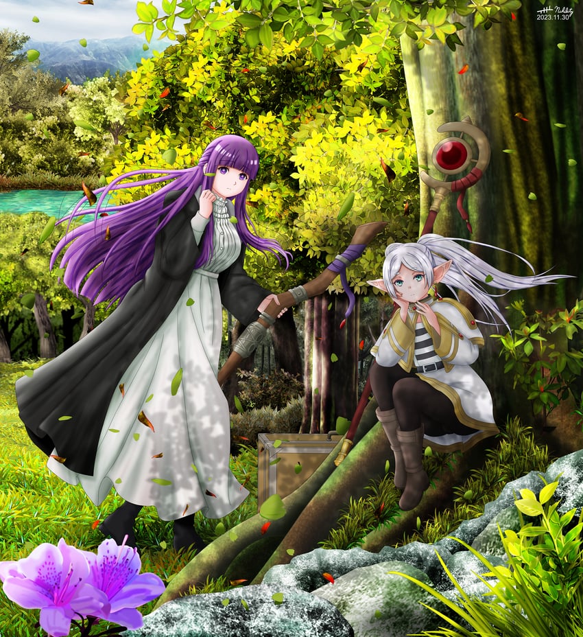 frieren and fern (sousou no frieren) drawn by nihility