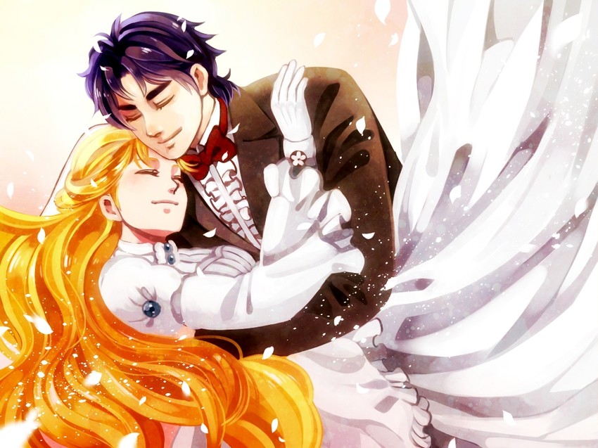 jonathan joestar and erina pendleton (jojo no kimyou na bouken and 1 more) drawn by p-geist2
