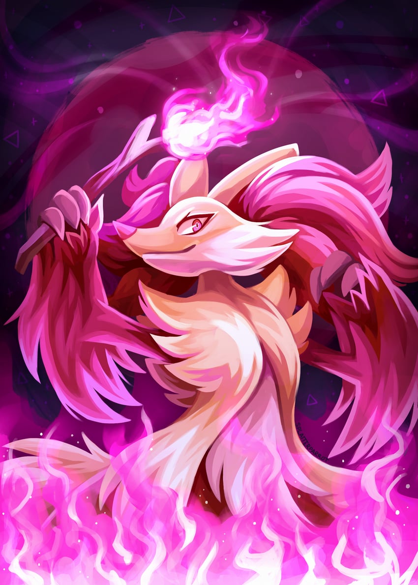 delphox (pokemon) drawn by splatterparrot