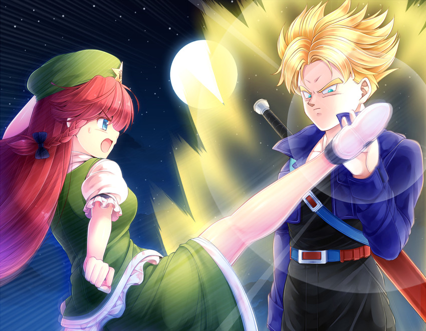 hong meiling and trunks (touhou and 2 more) drawn by komimiyako