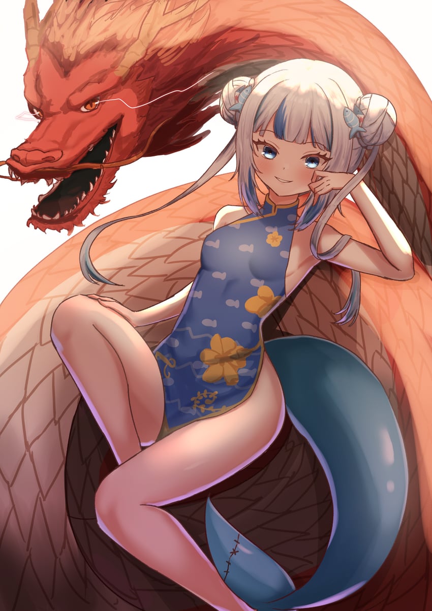 gawr gura (hololive and 1 more) drawn by sharkudon