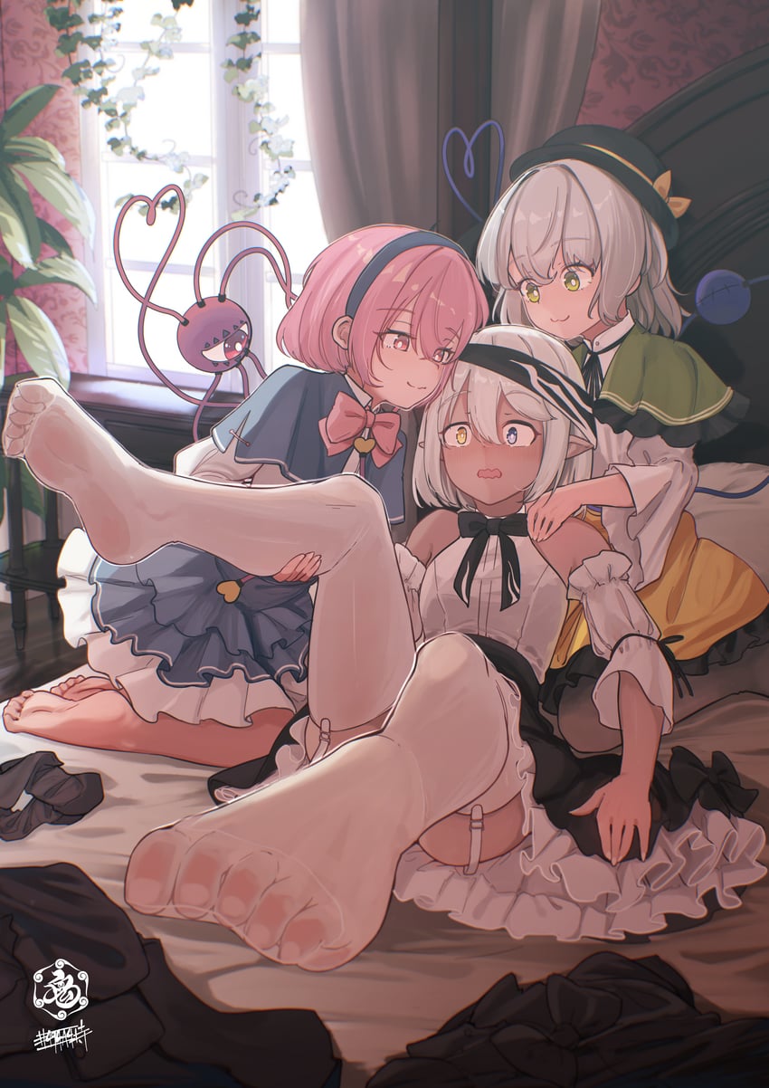 komeiji koishi, komeiji satori, and lacia stalia (original and 1 more) drawn by senzaicha_kasukadoki