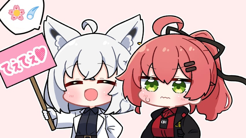 shirakami fubuki and sakura miko (hololive and 1 more) drawn by dohoon