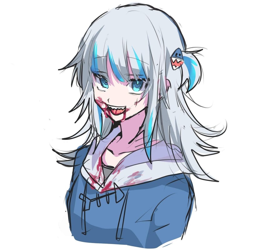 gawr gura (hololive and 1 more) drawn by 17aijo