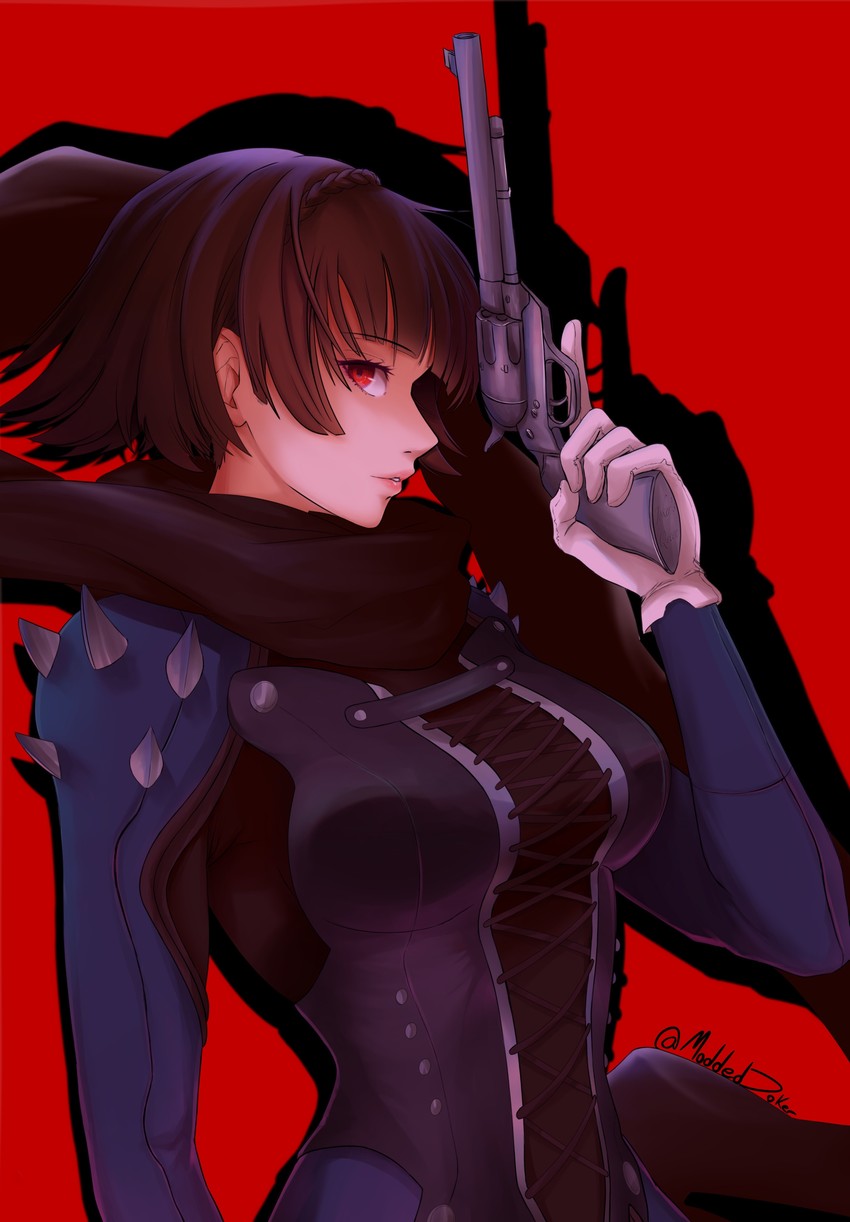 niijima makoto and queen (persona and 1 more) drawn by moddedjoker