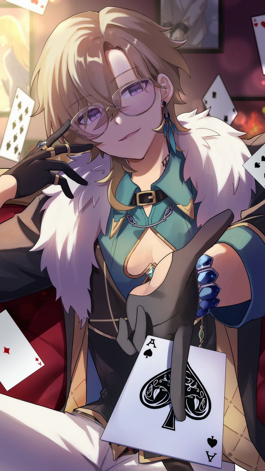 aventurine (honkai and 1 more) drawn by shirase_(shirose)
