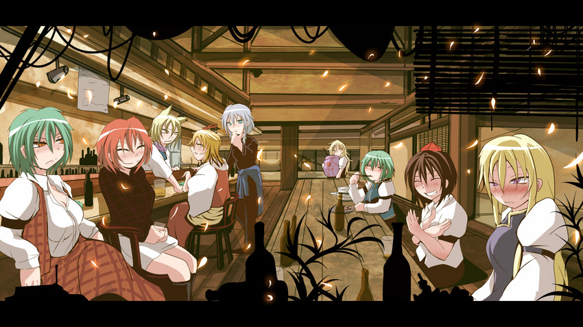 kirisame marisa, izayoi sakuya, yakumo yukari, shameimaru aya, yakumo ran, and 4 more (touhou) drawn by shiba_yuuki