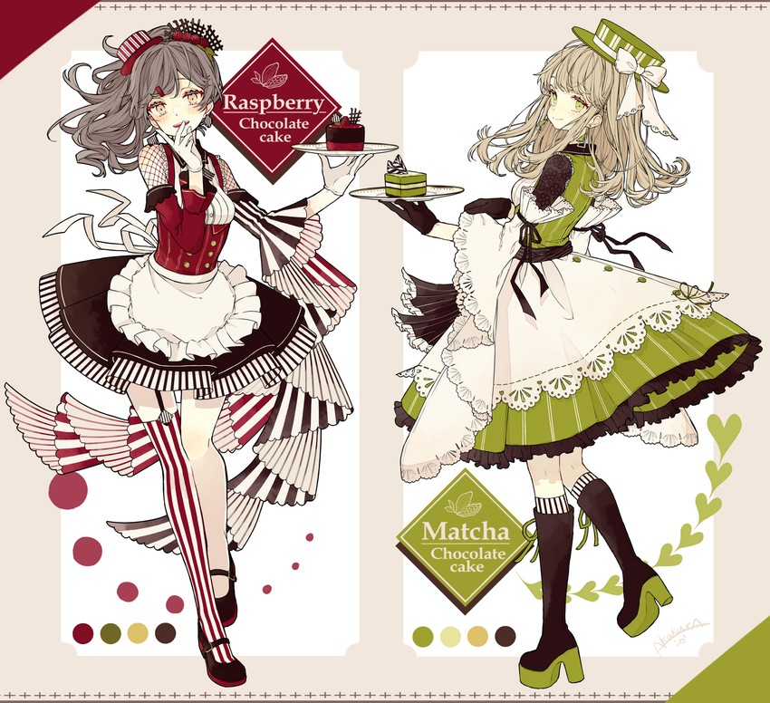 konogata yui and kamiusagi rena (chokokeki 6 shimai) drawn by akakura