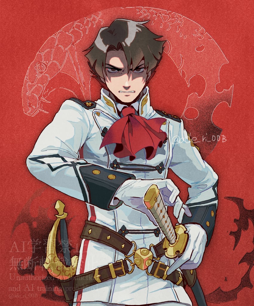kazuma asogi (ace attorney and 2 more) drawn by ade_ri_00b