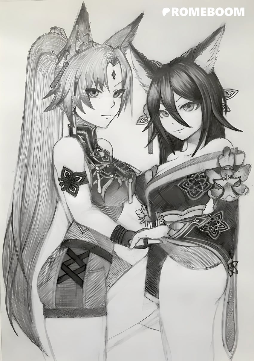 feixiao, tingyun, and fugue (honkai and 1 more) drawn by romeboom