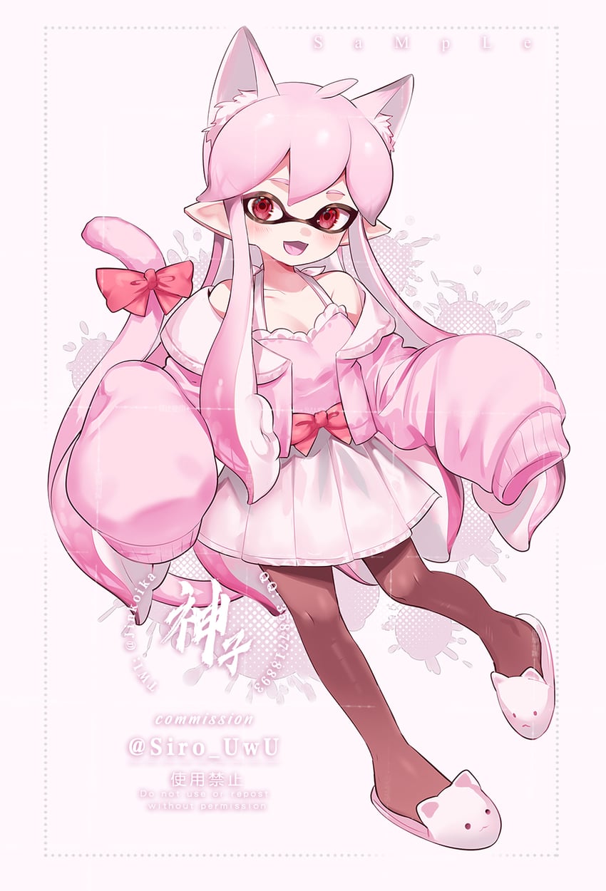 inkling player character and inkling girl (splatoon) drawn by jinkoika