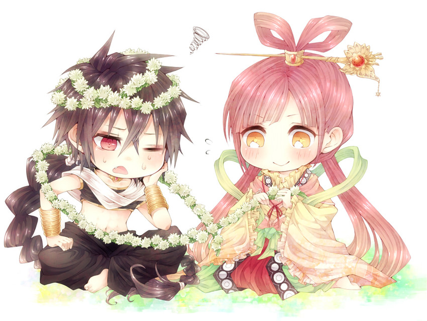judal and ren kougyoku (magi the labyrinth of magic) drawn by niwako