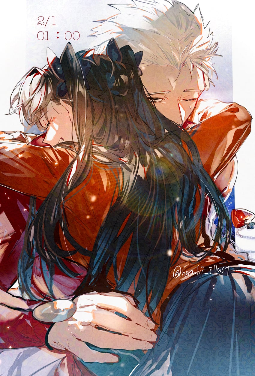 tohsaka rin and archer (fate and 1 more) drawn by nasubi_illust