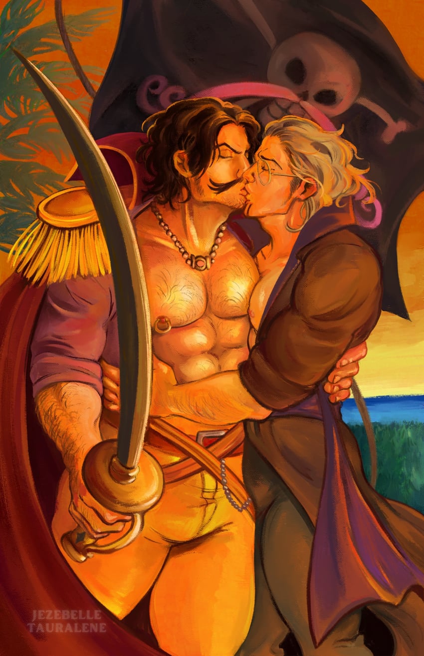 gol d. roger and silvers rayleigh (one piece) drawn by jezebellet_vt