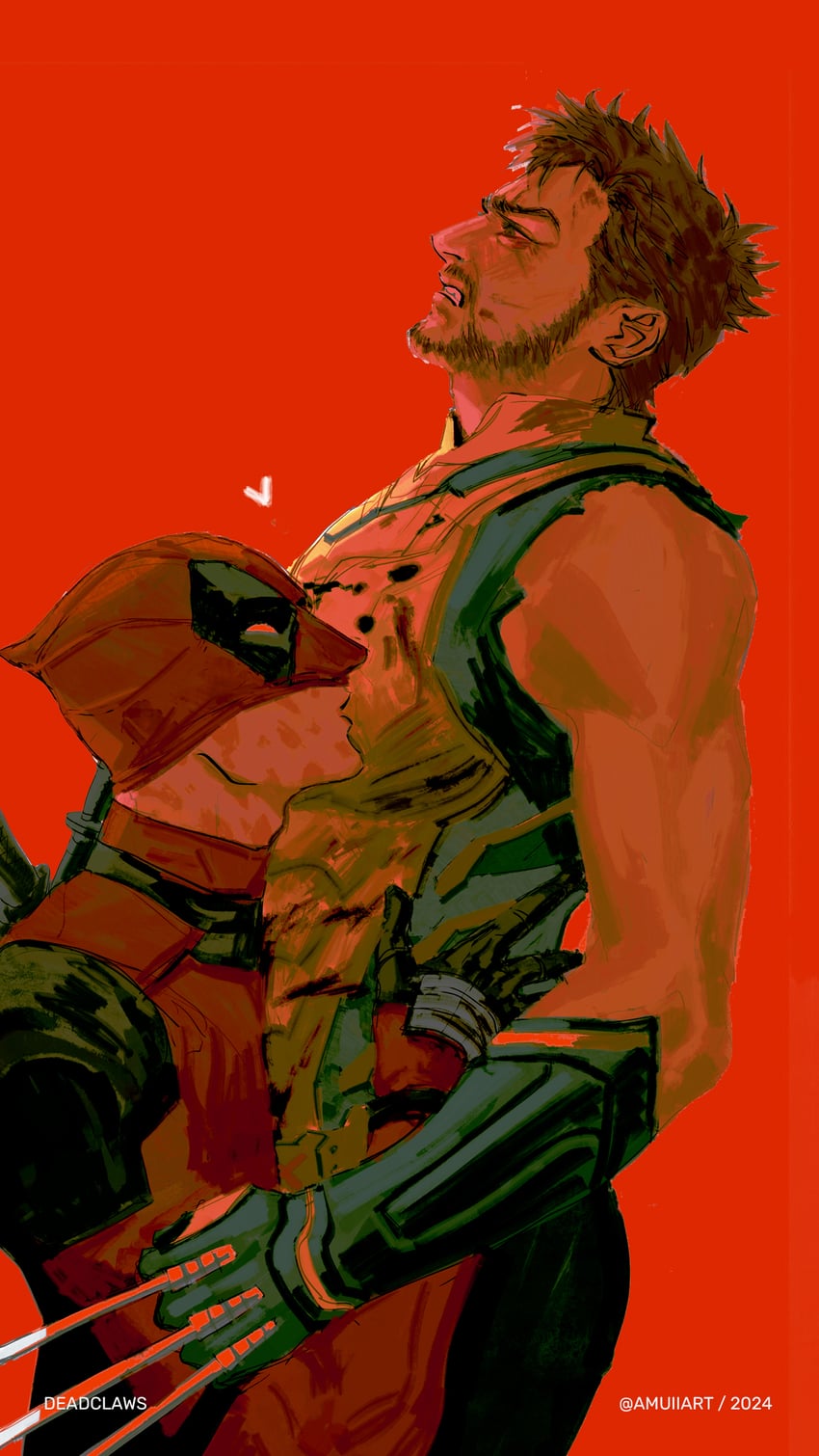 wolverine and deadpool (marvel and 4 more) drawn by amuii