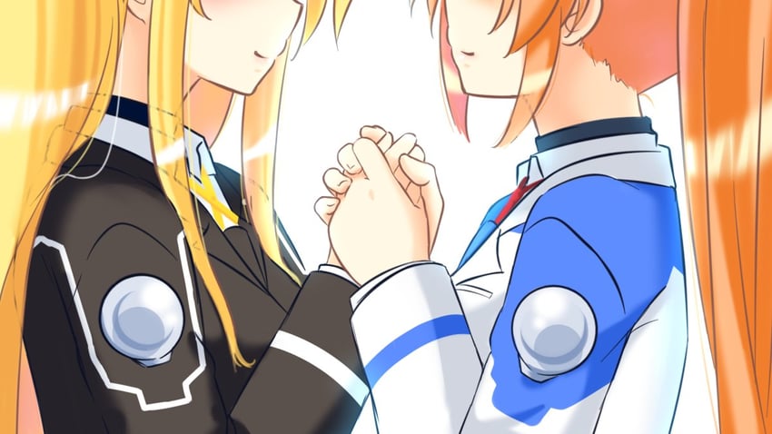 fate testarossa and takamachi nanoha (lyrical nanoha and 1 more) drawn by kerorokjy