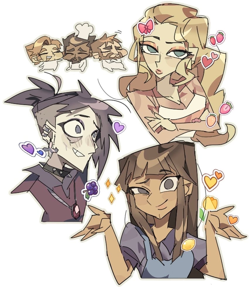 zaid hakim, ted gordon, tristan vik, anastasia sizova, logan bell, and 1 more (disventure camp) drawn by dokusuji_(kw9onou58)