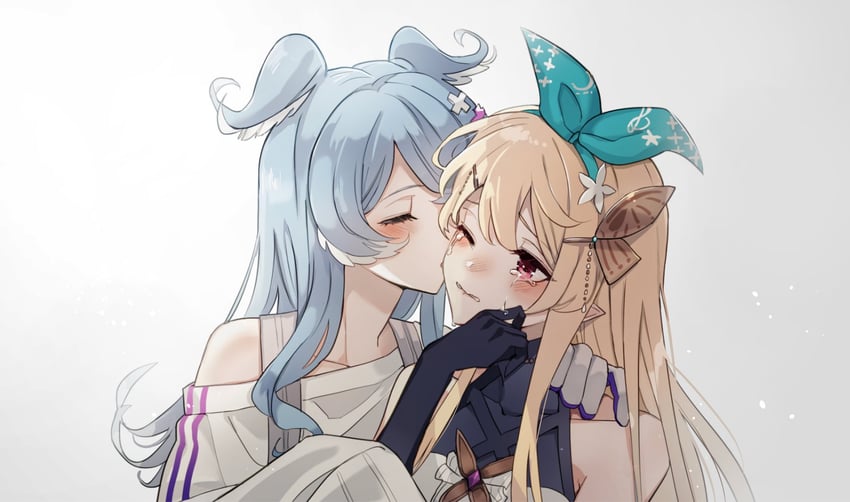 elira pendora and pomu rainpuff (nijisanji and 1 more) drawn by kuma_(bloodycolor)