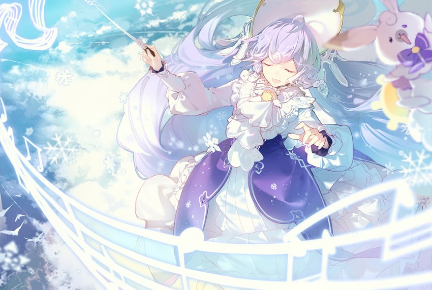 hatsune miku, yuki miku, and rabbit yukine (vocaloid) drawn by linfi-muu