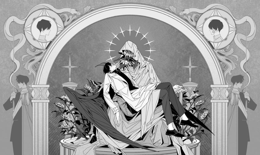 kim dokja and secretive plotter (omniscient reader's viewpoint) drawn by benkdjjituibot