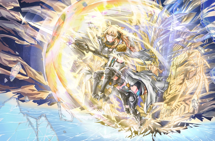nearl and nearl the radiant knight (arknights) drawn by reasontears