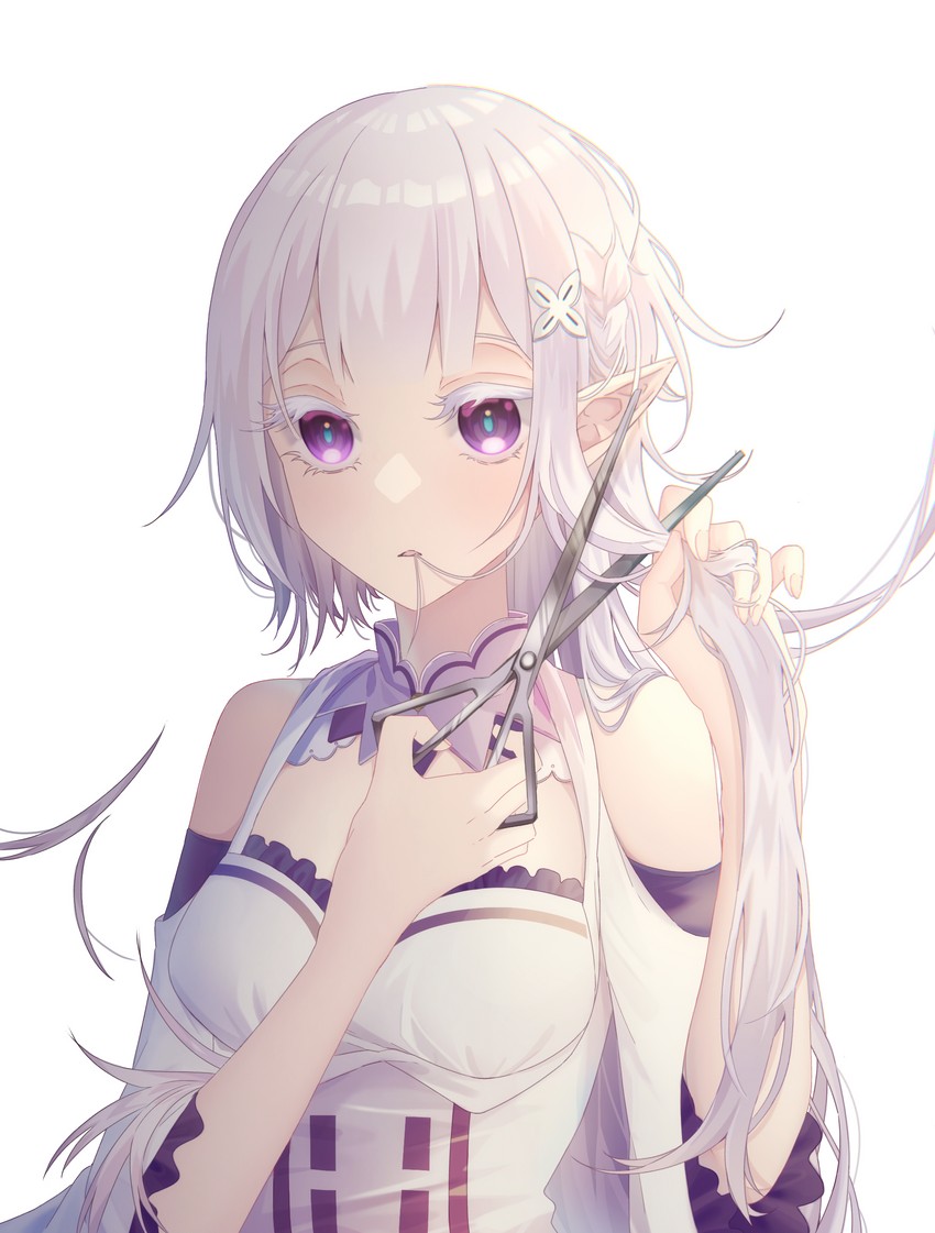 emilia (re:zero kara hajimeru isekai seikatsu and 1 more) drawn by jouge2983