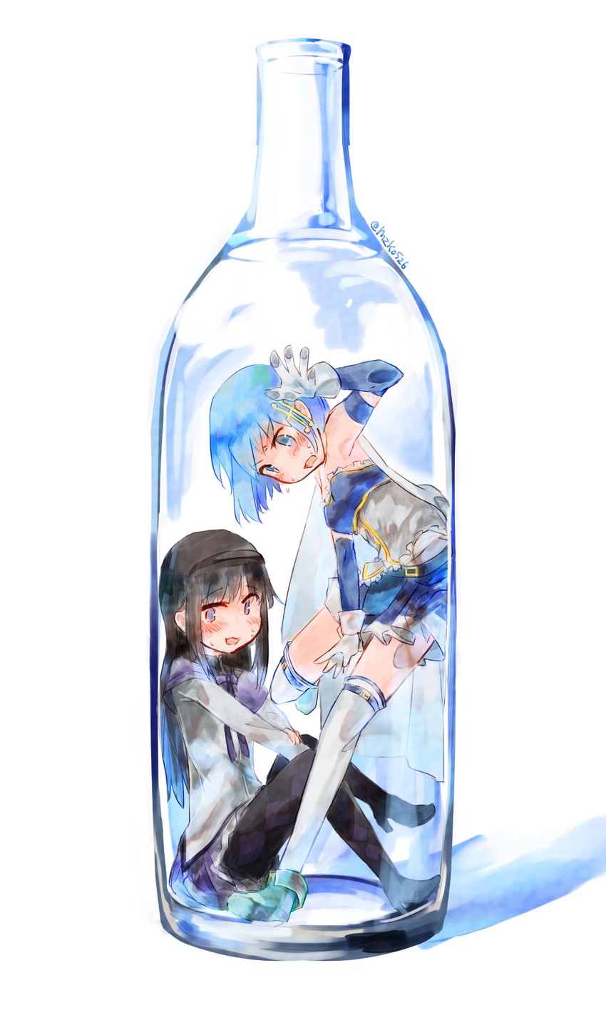 akemi homura and miki sayaka (mahou shoujo madoka magica) drawn by mzk0526