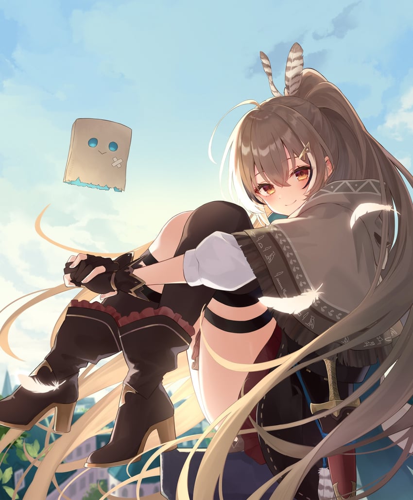 nanashi mumei and friend (hololive and 1 more) drawn by azuuru