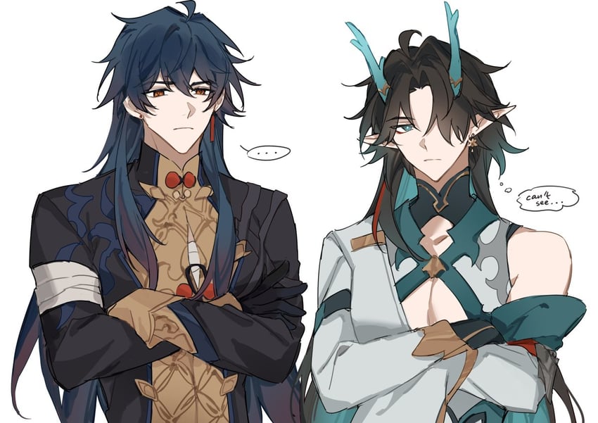 dan heng and blade (honkai and 1 more) drawn by muya_(77muya)