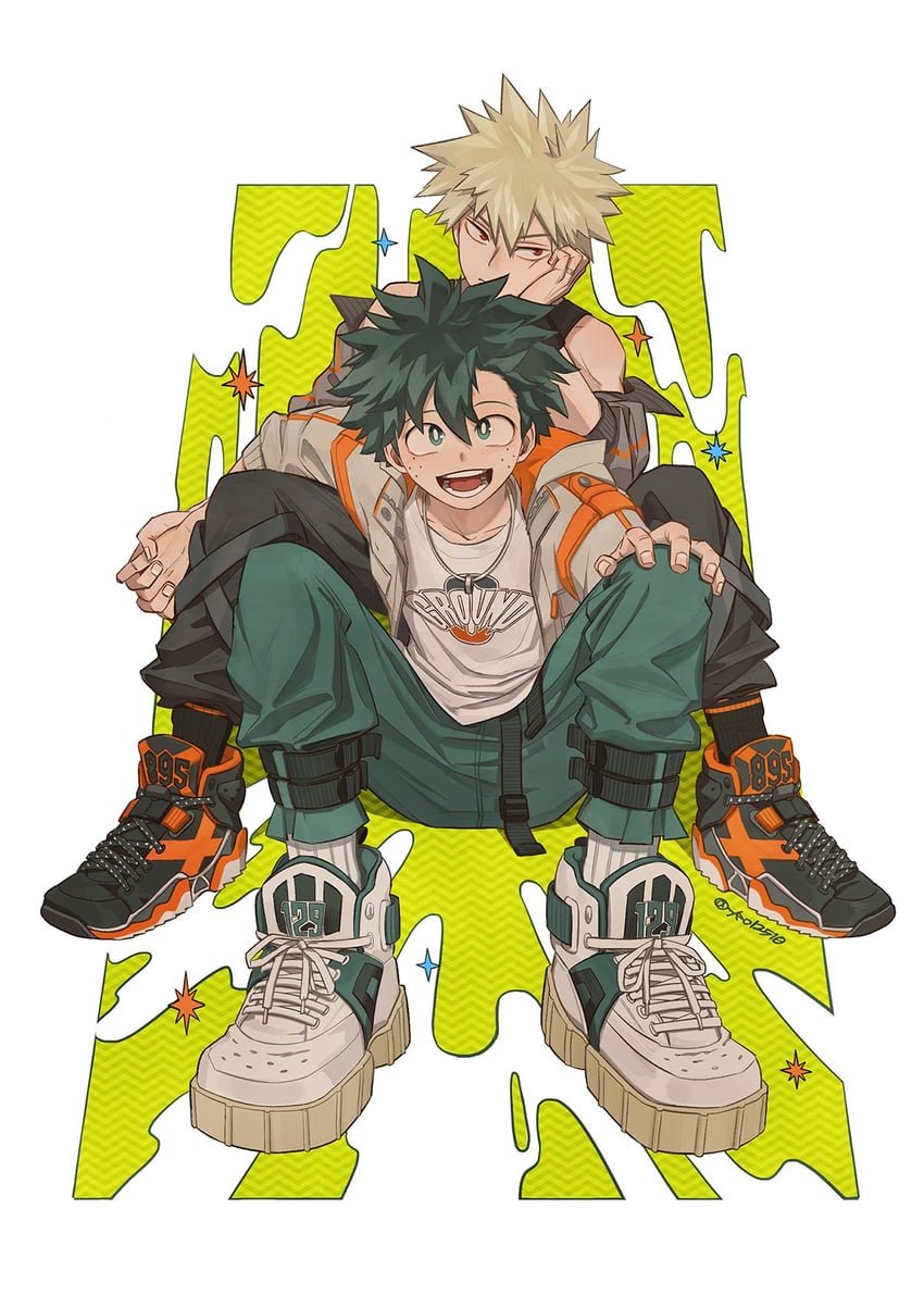 midoriya izuku and bakugou katsuki (boku no hero academia) drawn by yeol2510