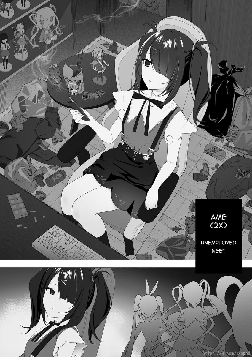 chouzetsusaikawa tenshi-chan and ame-chan (needy girl overdose) drawn by ixopod