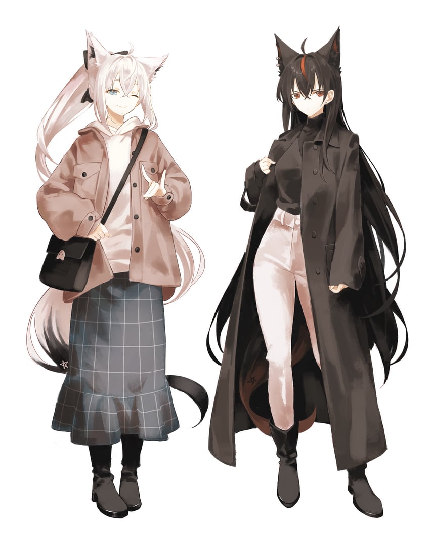 shirakami fubuki and kurokami fubuki (hololive) drawn by kyoko_(zeprii4)