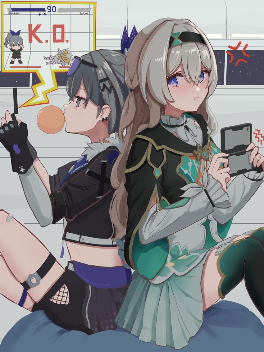 firefly, silver wolf, and sam (honkai and 1 more) drawn by toki78288809
