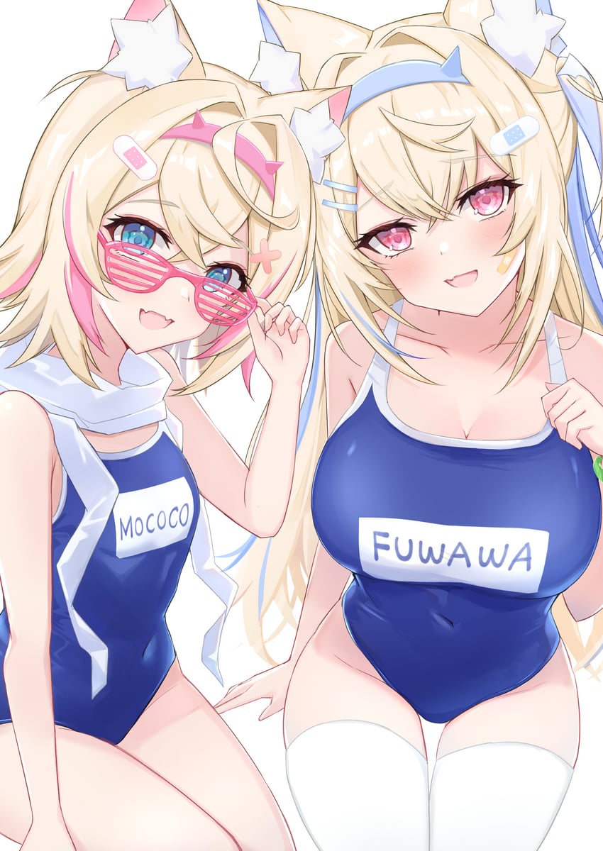 fuwawa abyssgard and mococo abyssgard (hololive and 1 more) drawn by heckler_kai