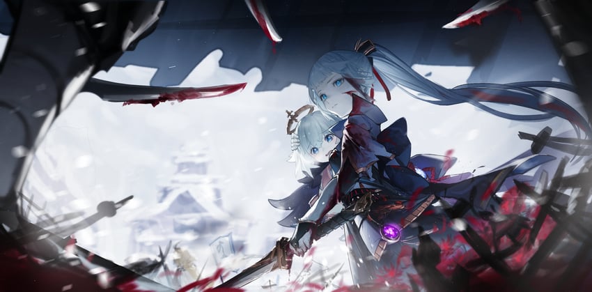 paimon and kamisato ayaka (genshin impact) drawn by yorurui_sansan