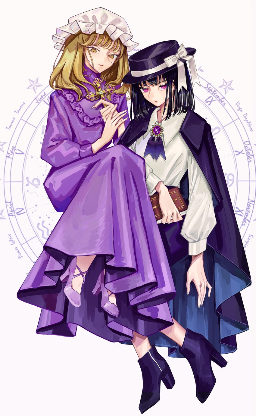usami renko and maribel hearn (touhou) drawn by shima_honami