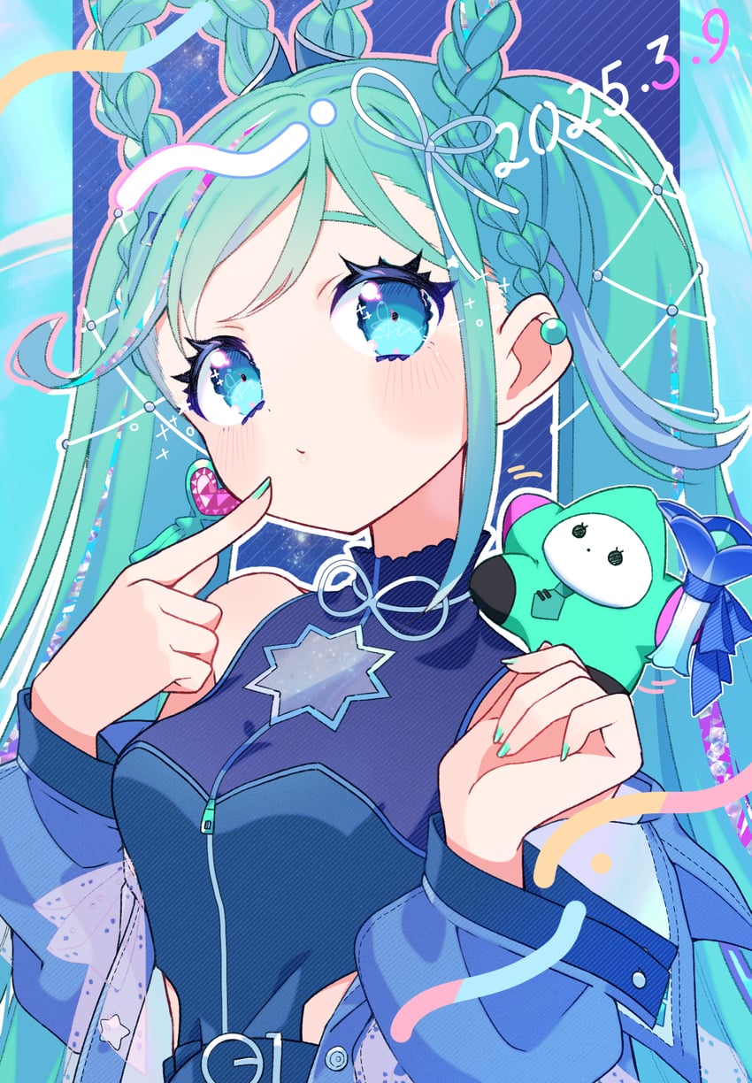 hatsune miku and magical mirai miku (vocaloid and 1 more) drawn by kusunokimizuha